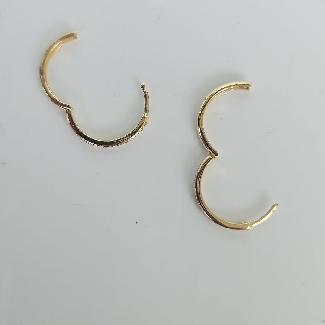 ARETES ARRACADAS C CIRCONIAS 14K 1.8 GR (NUEVO)