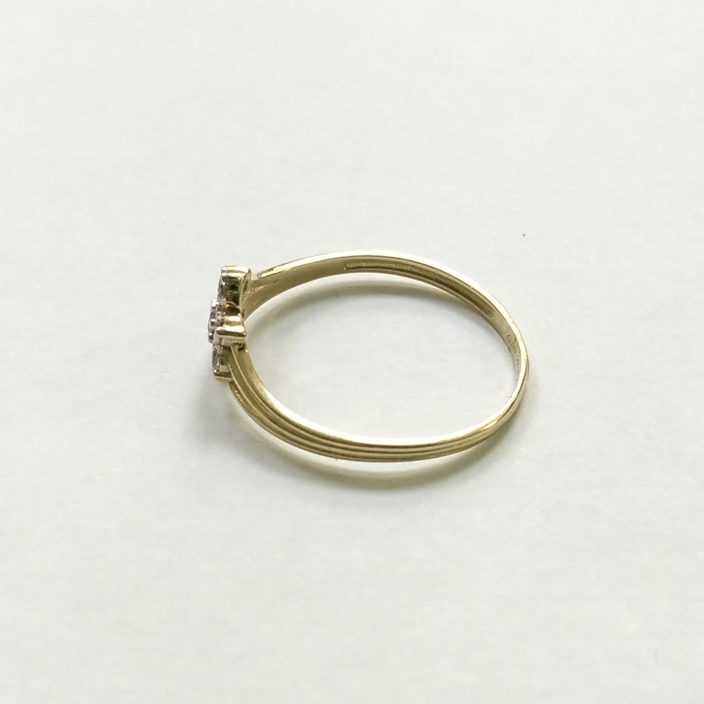 ANILLO ANILLITO FLOR C CIRCONIAS 14K 9 TALLA 1.4 GR (NUEVO)