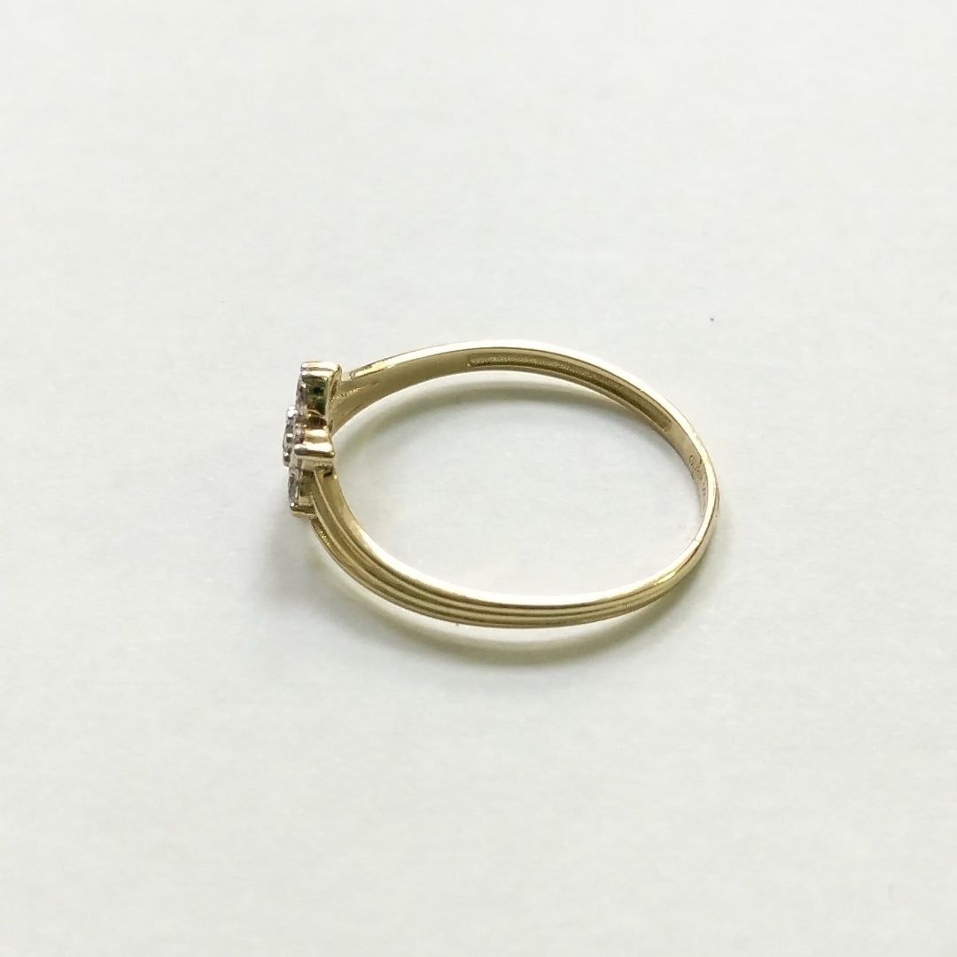 ANILLO ANILLITO FLOR C CIRCONIAS 14K 9 TALLA 1.4 GR (NUEVO)
