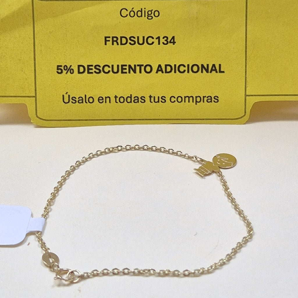 PULSERA TEJIDO ESPECIAL FIG NIÑO 14K 18 CM 1.4 GR (NUEVO)