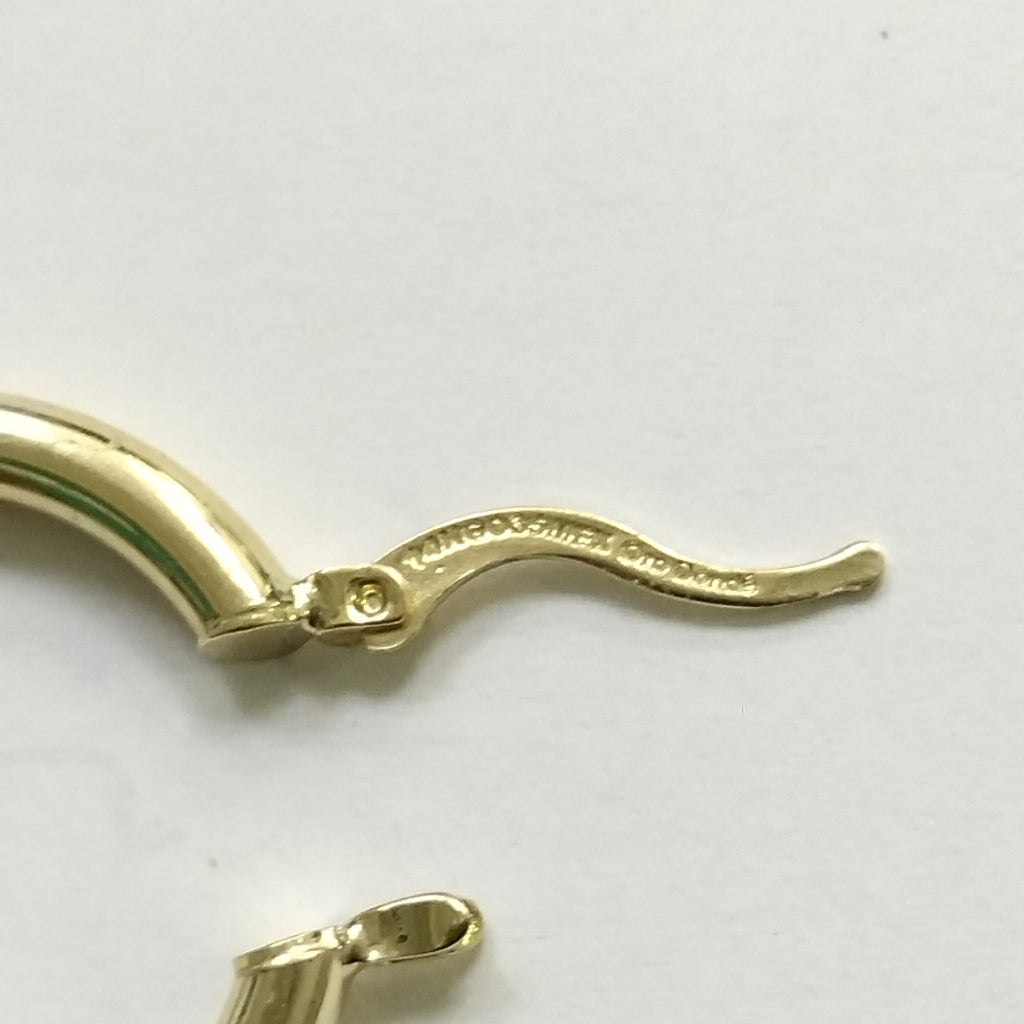 ARETES TEJIDO ARRACADAS LISAS HUECAS 14K 2.2 GR (NUEVO)