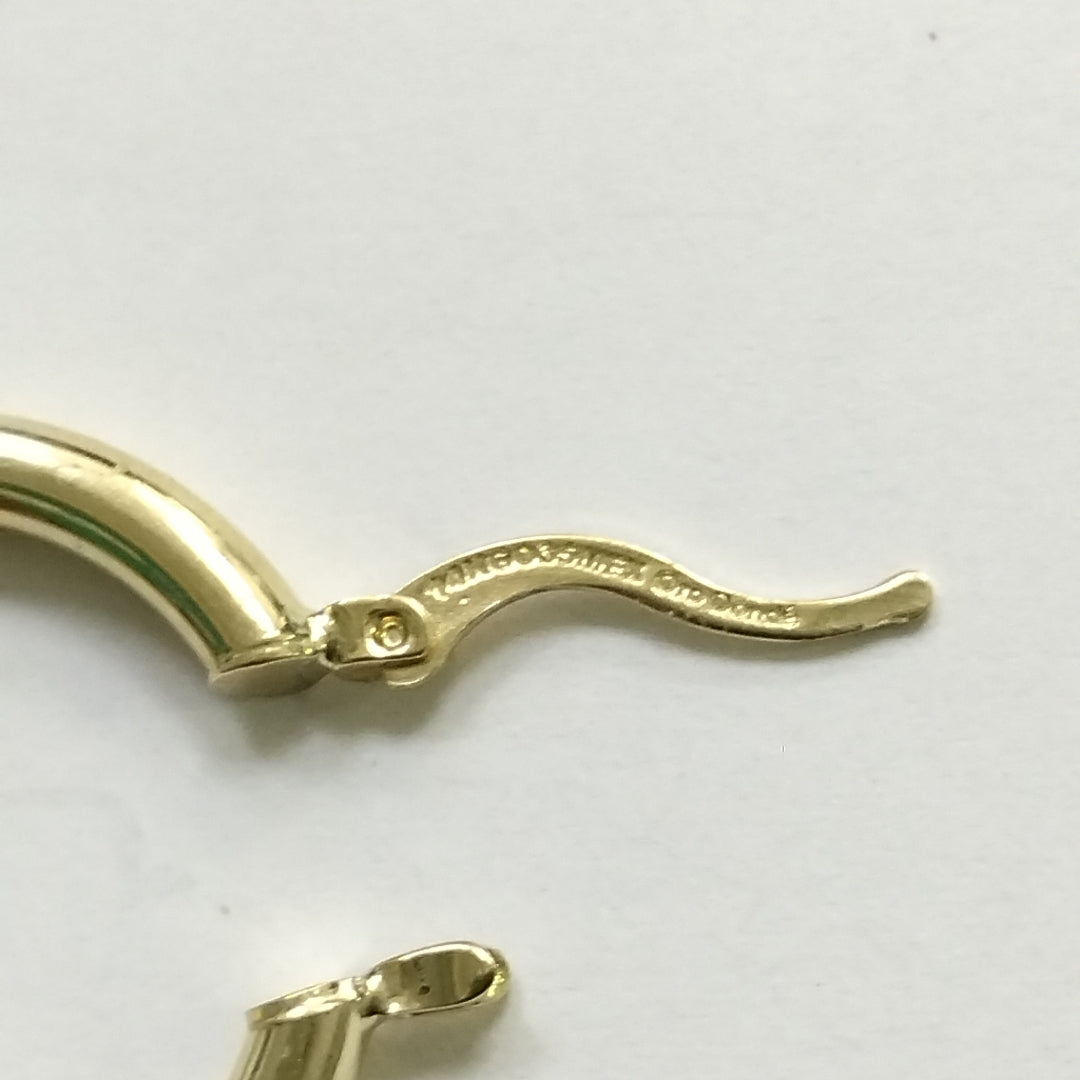 ARETES TEJIDO ARRACADAS LISAS HUECAS 14K 2.2 GR (NUEVO)