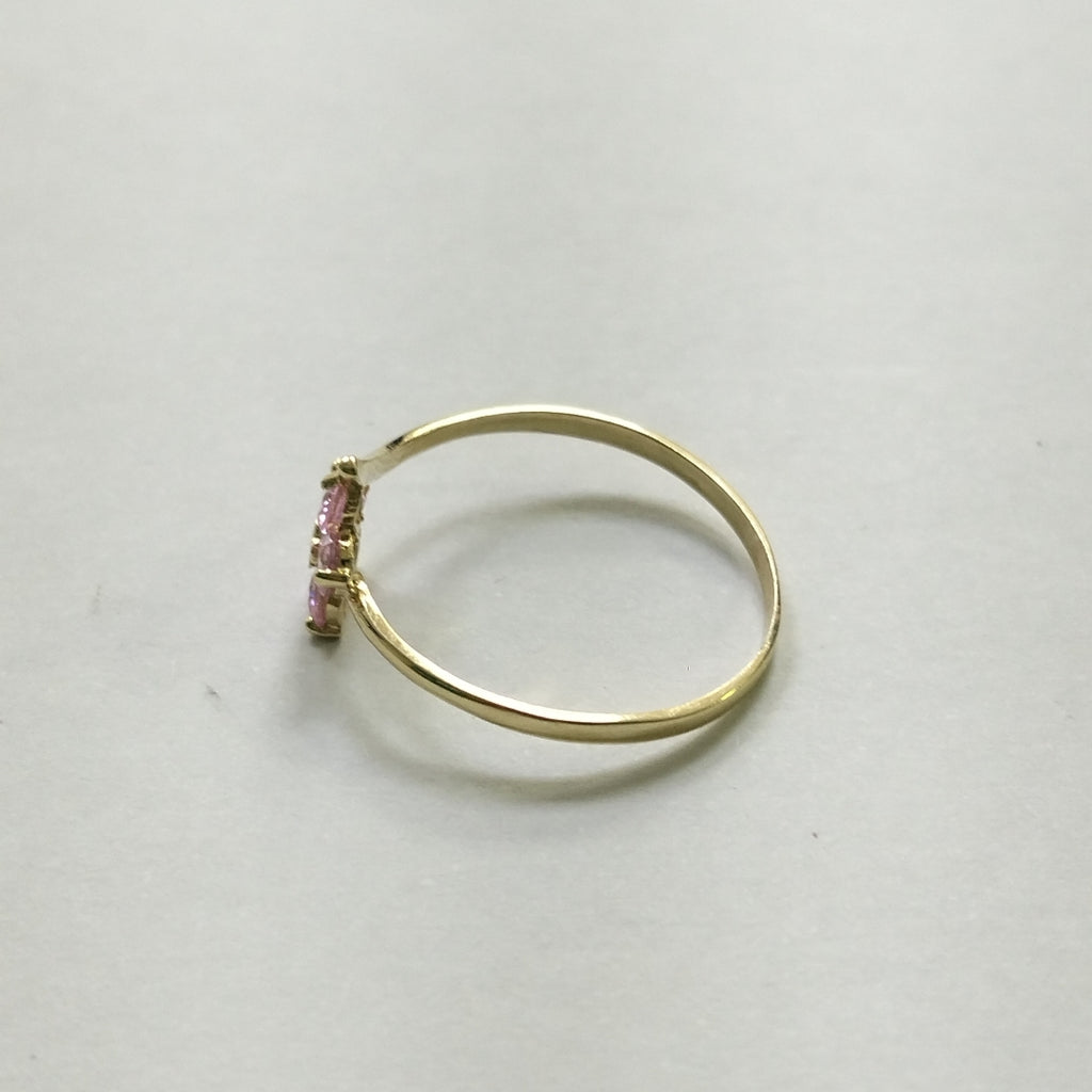ANILLOS FIG FLOR CON PDRAS COL ROSA 14K TALLA 8 1 GR (NUEVO)