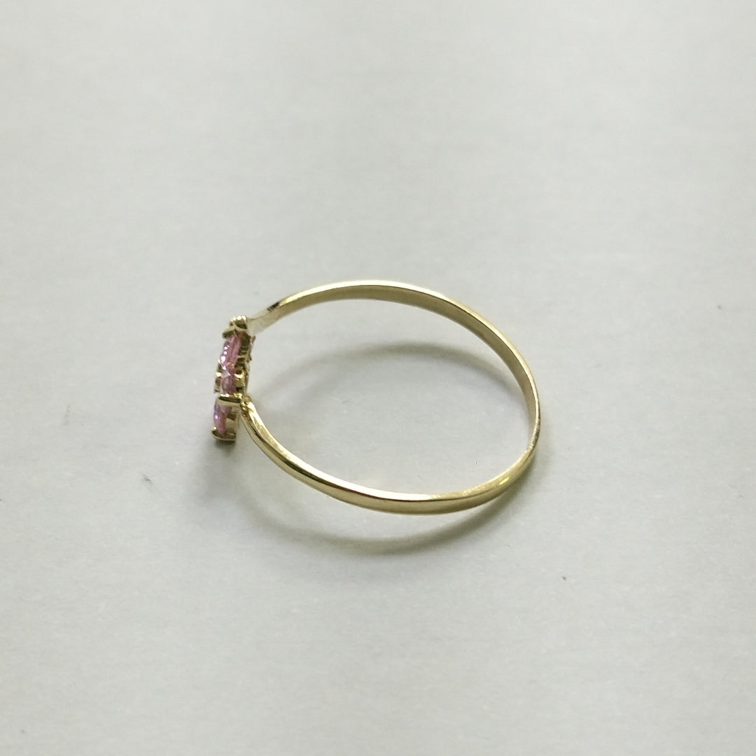 ANILLOS FIG FLOR CON PDRAS COL ROSA 14K TALLA 8 1 GR (NUEVO)