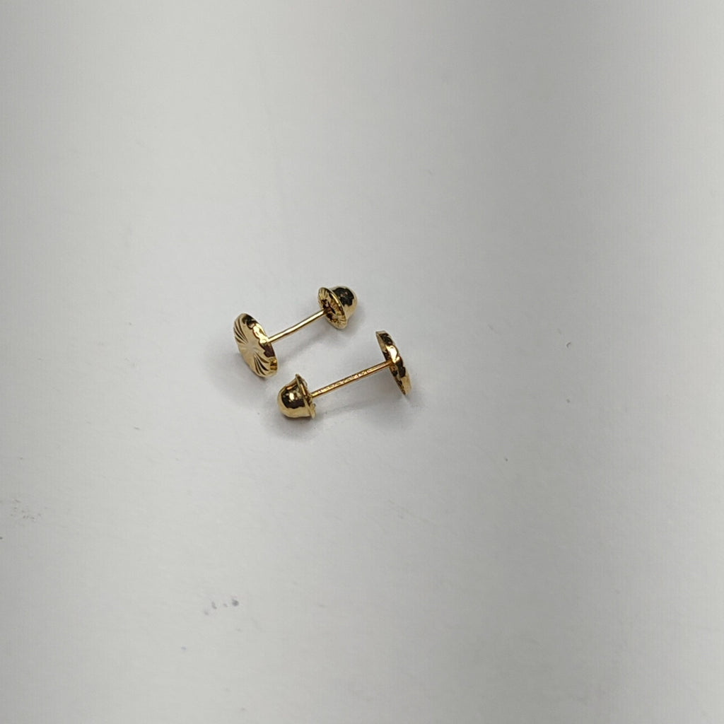 BROQUELES BROQUEL FIG BOTON RAYADO 14K 0.1577 GR (NUEVO)