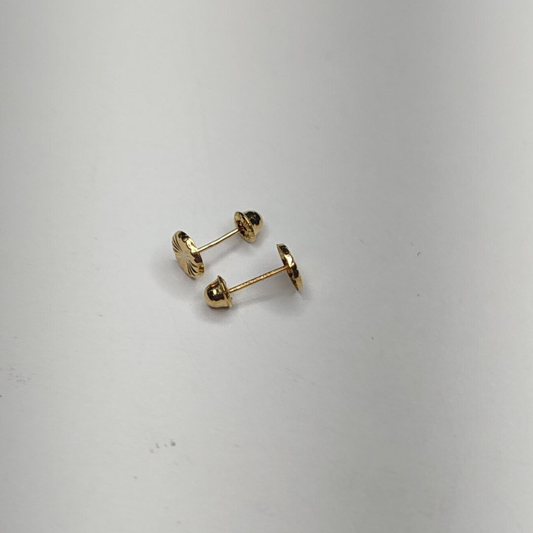 BROQUELES BROQUEL FIG BOTON RAYADO 14K 0.1577 GR (NUEVO)
