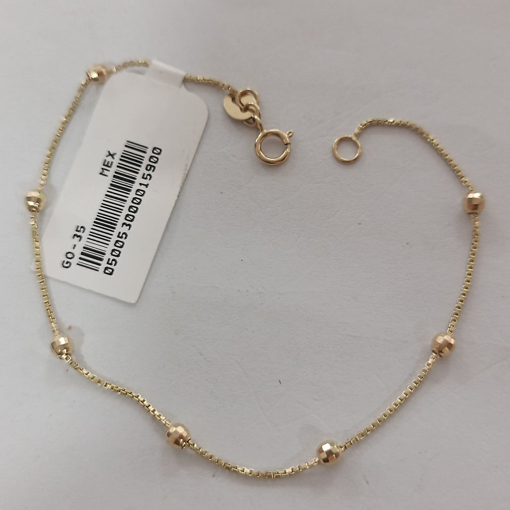 PULSERA ESPECIAL CON BOLITAS 14K 18 CM 1.4 GR (NUEVO)