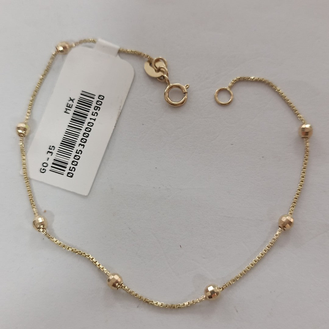 PULSERA ESPECIAL CON BOLITAS 14K 18 CM 1.4 GR (NUEVO)