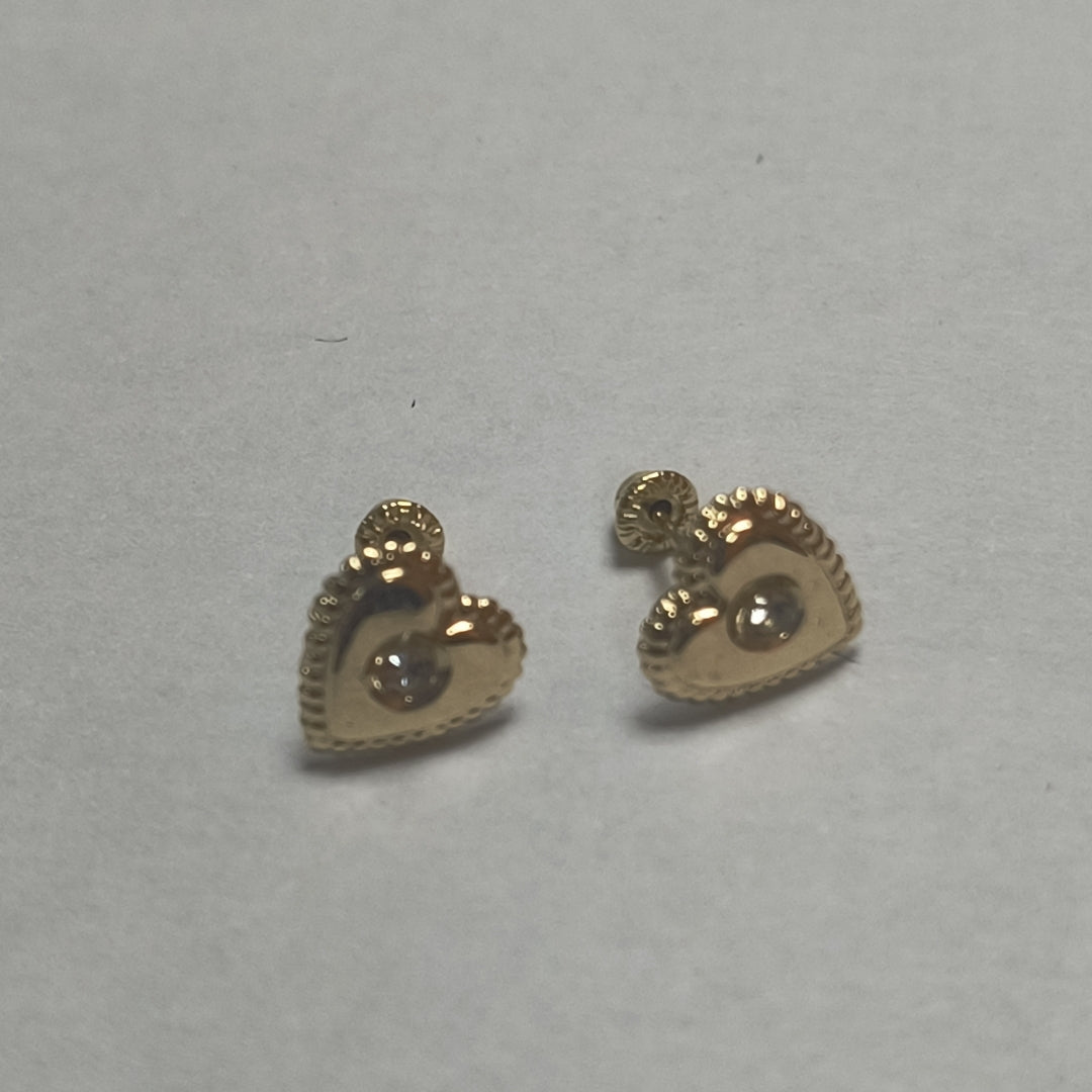 BROQUELES BROQUEL FIG CORAZON C CIRCONIA 14K 0.2614 GR (NUEVO)