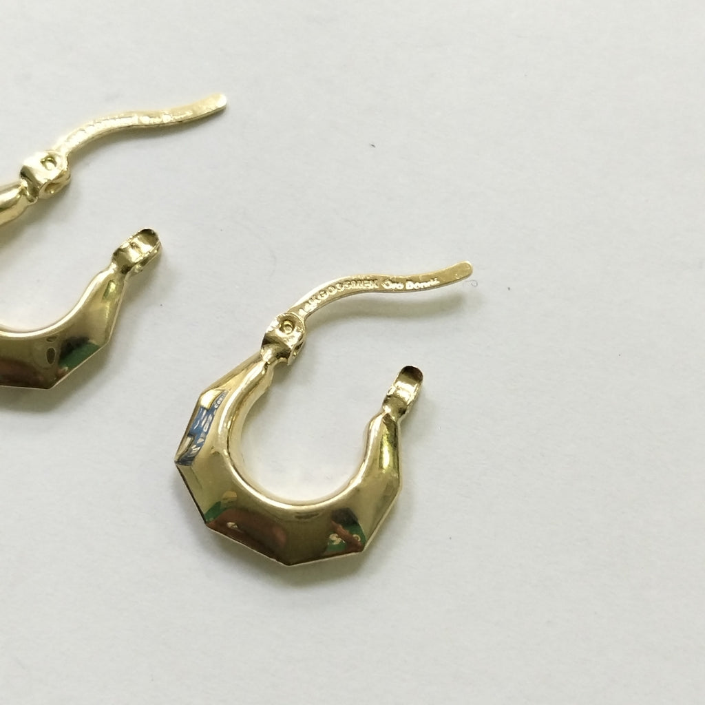 ARETES TEJIDO ARRACADA FACETADA 14K 1.3 GR (NUEVO)