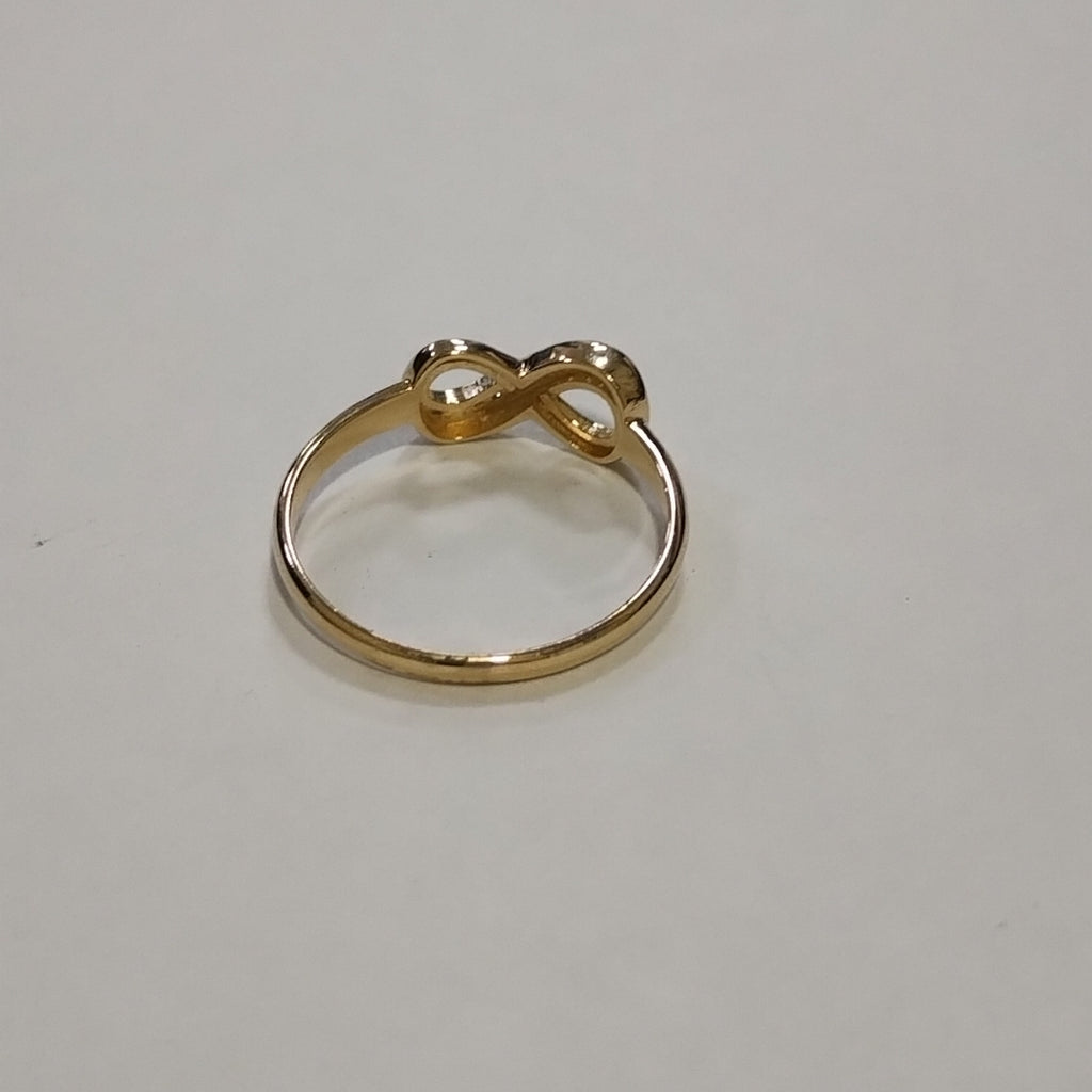 ANILLO ANILLITO FIG INFINITO C CIRCONIAS 14K 8 TALLA 1.8 GR (NUEVO)