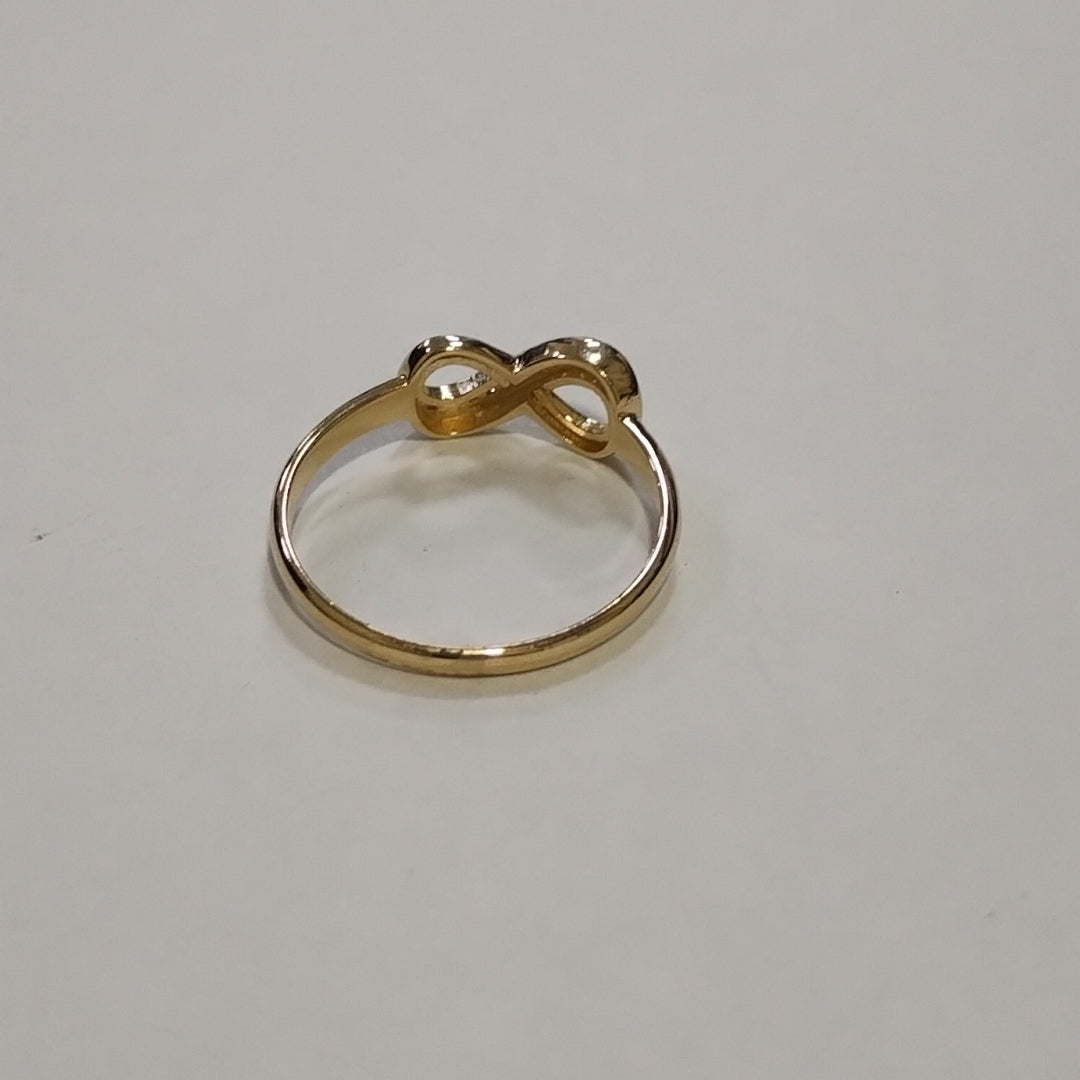 ANILLO ANILLITO FIG INFINITO C CIRCONIAS 14K 8 TALLA 1.8 GR (NUEVO)