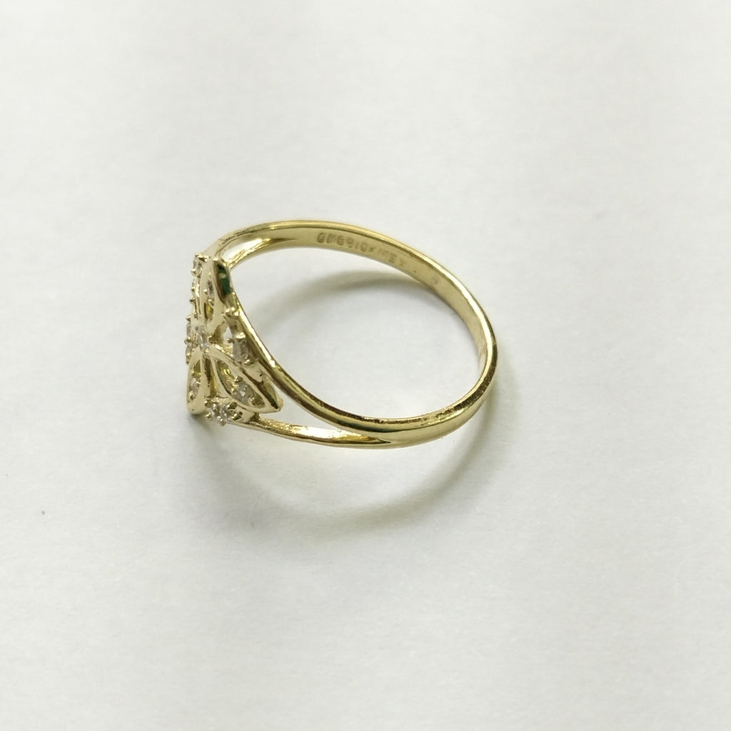 ANILLOS ANILLITO FIG NUDO DE BRUJA CON CIRCONIAS 10K TALLA 7 1.7 GR (NUEVO)