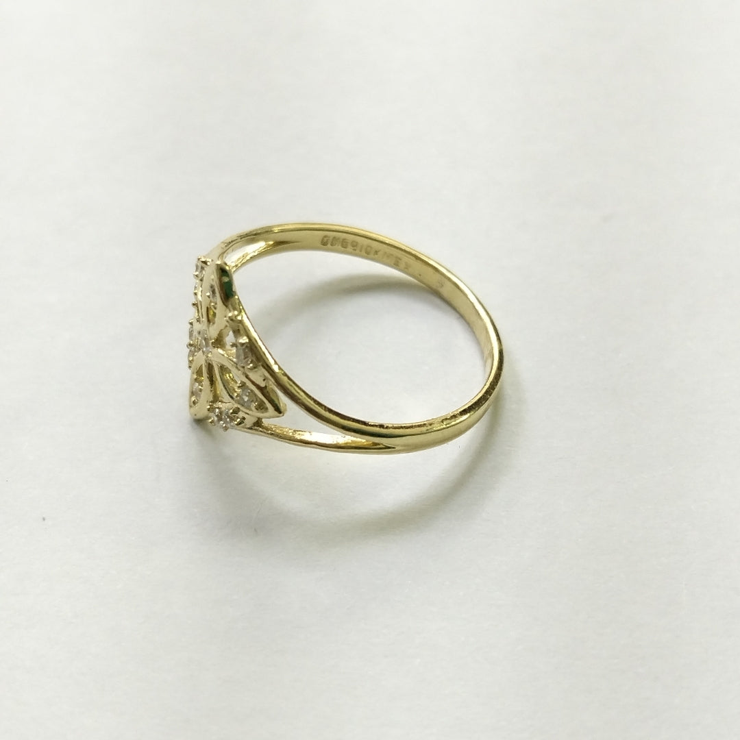ANILLOS ANILLITO FIG NUDO DE BRUJA CON CIRCONIAS 10K TALLA 7 1.7 GR (NUEVO)