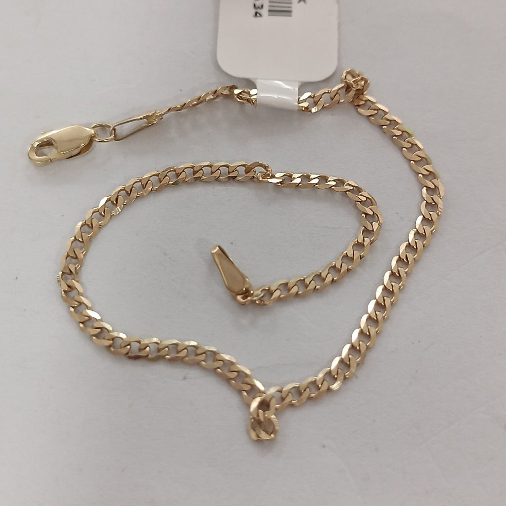 PULSERA TEJIDO BARBADA 14K 21 CM 2.3 GR (NUEVO)