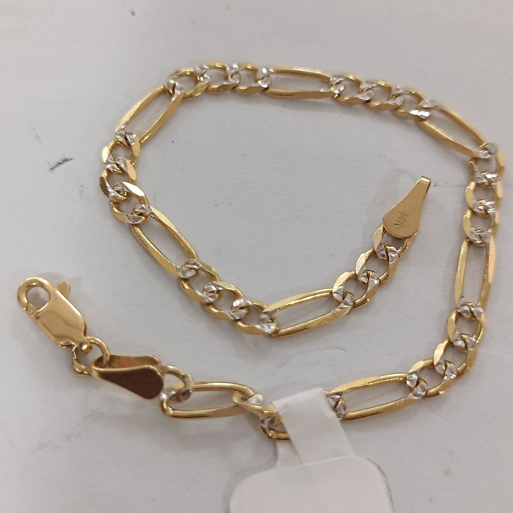 PULSERA 3X1 DIAMANTADA 14K 18 CM 4.5 GR (NUEVO)