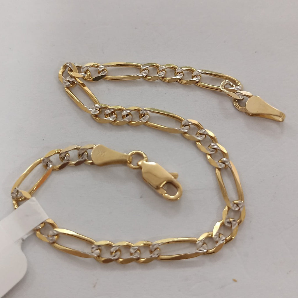 PULSERA 3X1 DIAMANTADA 14K 18 CM 4.5 GR (NUEVO)