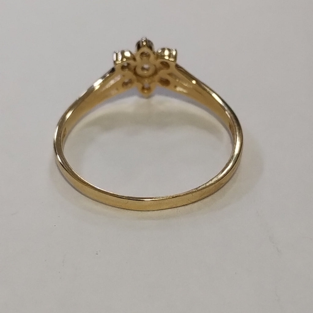 ANILLO ANILLITO FLOR C CIRCONIAS 14K 7 TALLA 1.4 GR (NUEVO)