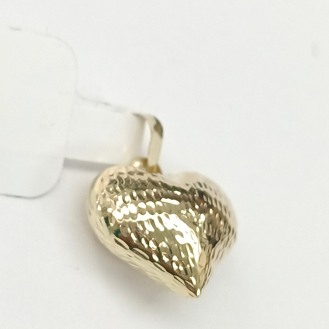 DIJE TEJIDO CORAZON LABRADO 14K 1 GR (NUEVO)