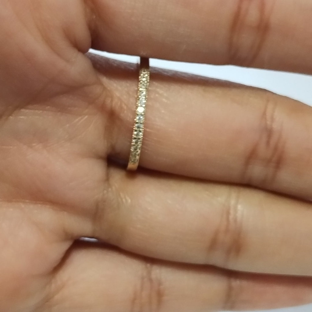 ANILLO ARGOLLA C CIRCONIAS 14K 9 TALLA 1.4 GR (NUEVO)