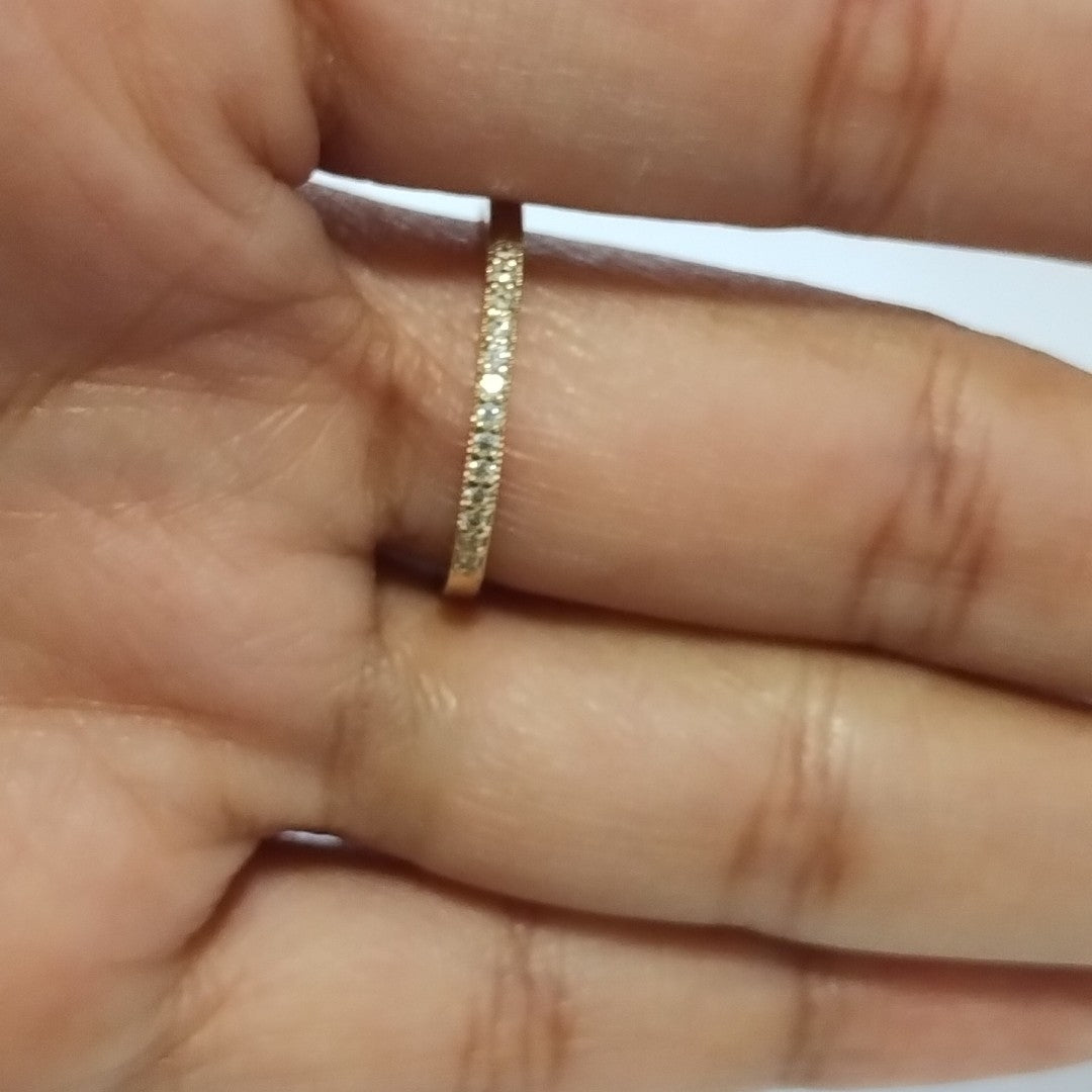 ANILLO ARGOLLA C CIRCONIAS 14K 9 TALLA 1.4 GR (NUEVO)