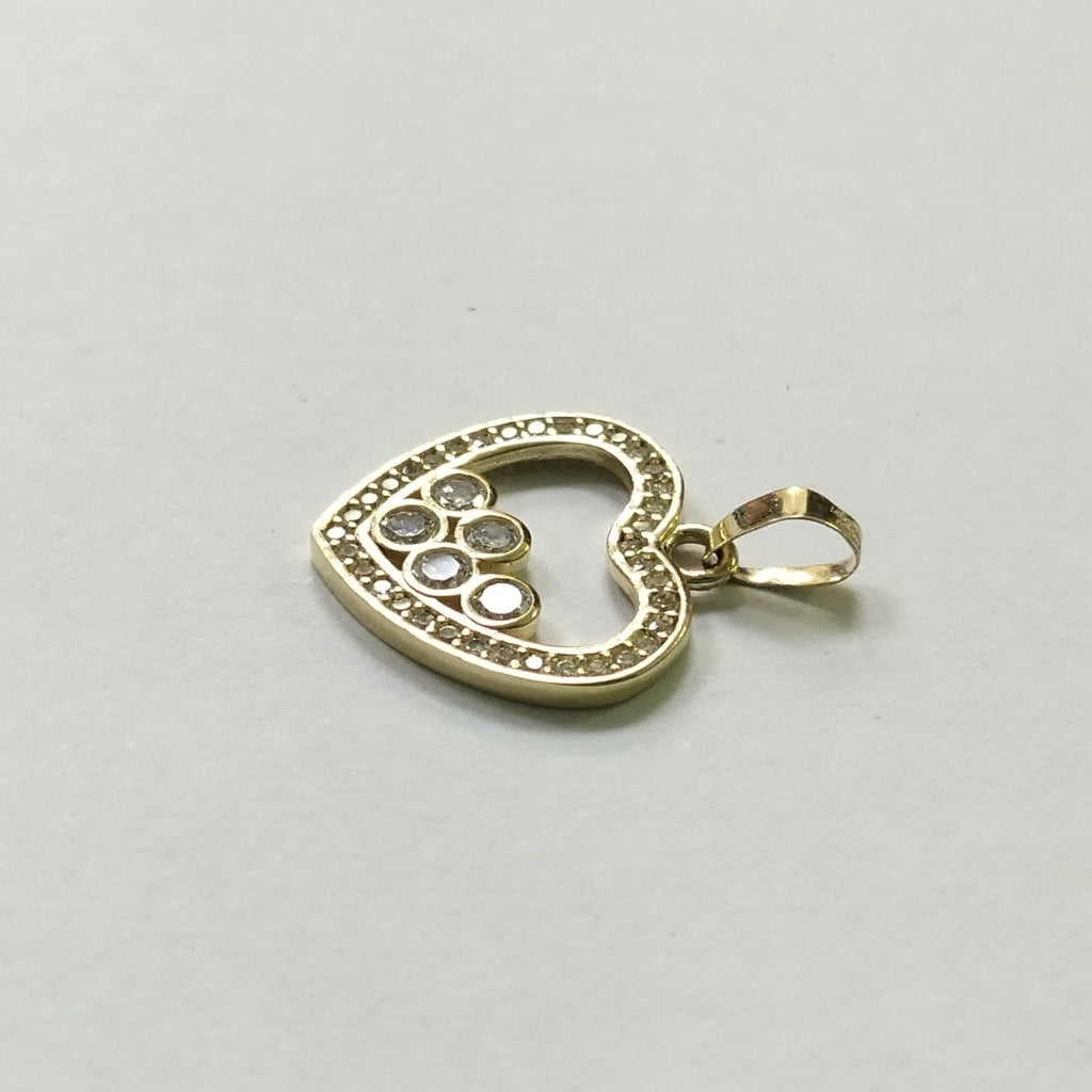 DIJE CORAZON CON CIRCONIAS 14K 1.7 GR (NUEVO)