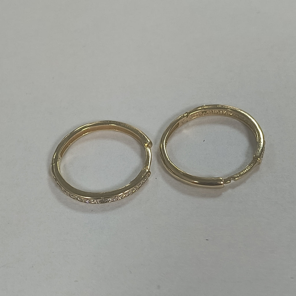 ARETES ARRACADAS C CIRCONIAS 14K 1.7 GR (NUEVO)