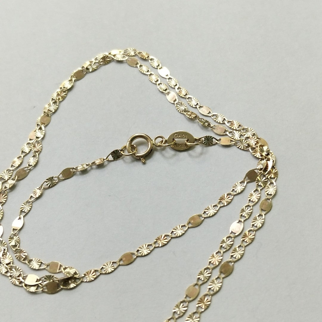 CADENAS TEJIDO GUCHI ORO 10K 55 CM 1.7 GR (NUEVO)