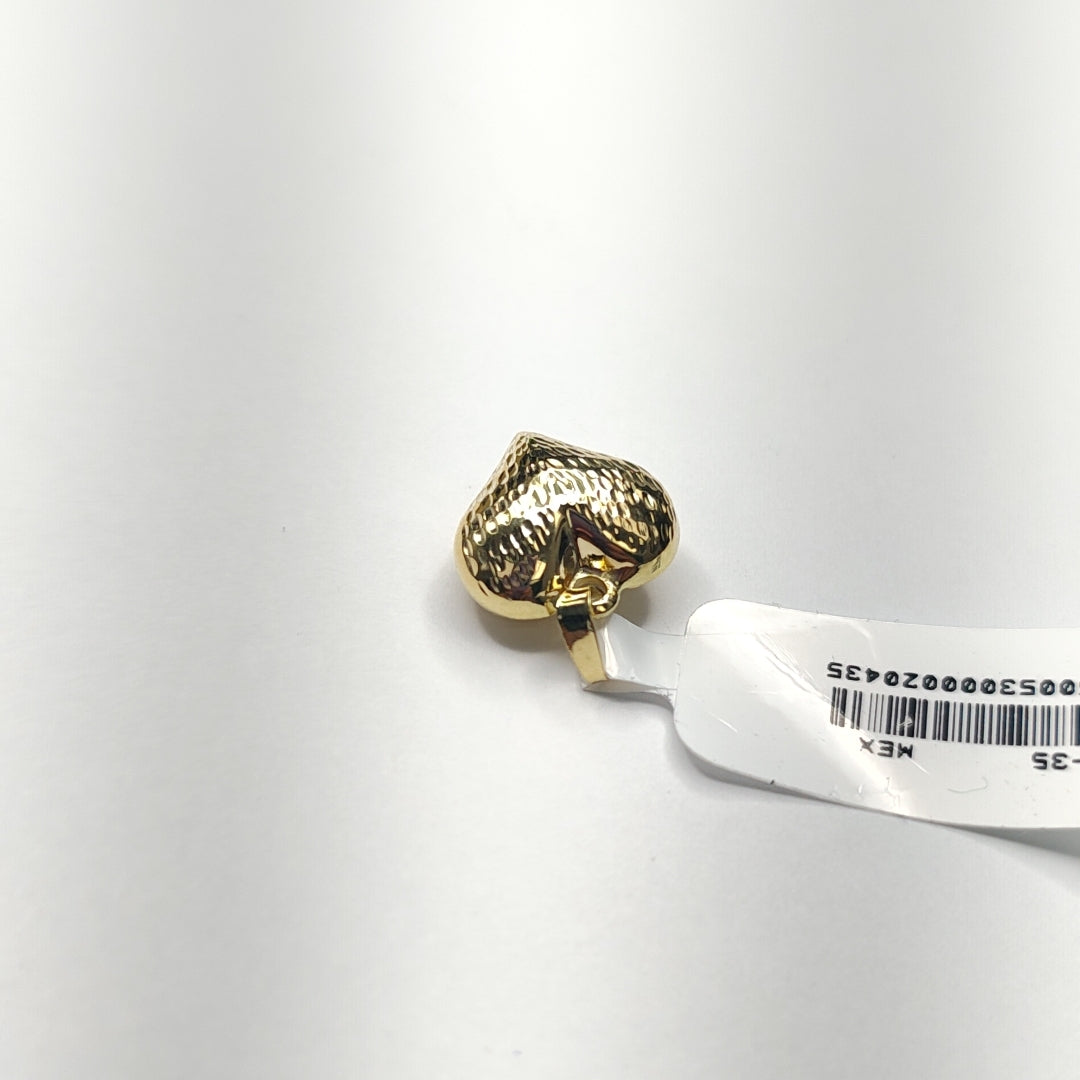 DIJE TEJIDO CORAZON LABRADO 14K 1 GR (NUEVO)