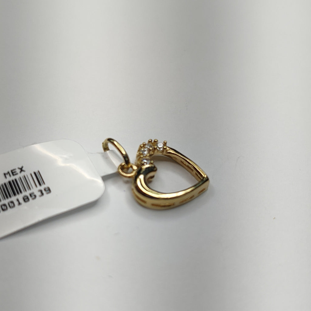 DIJE CORAZON CON CIRCONIAS 14K 1.4 GR (NUEVO)