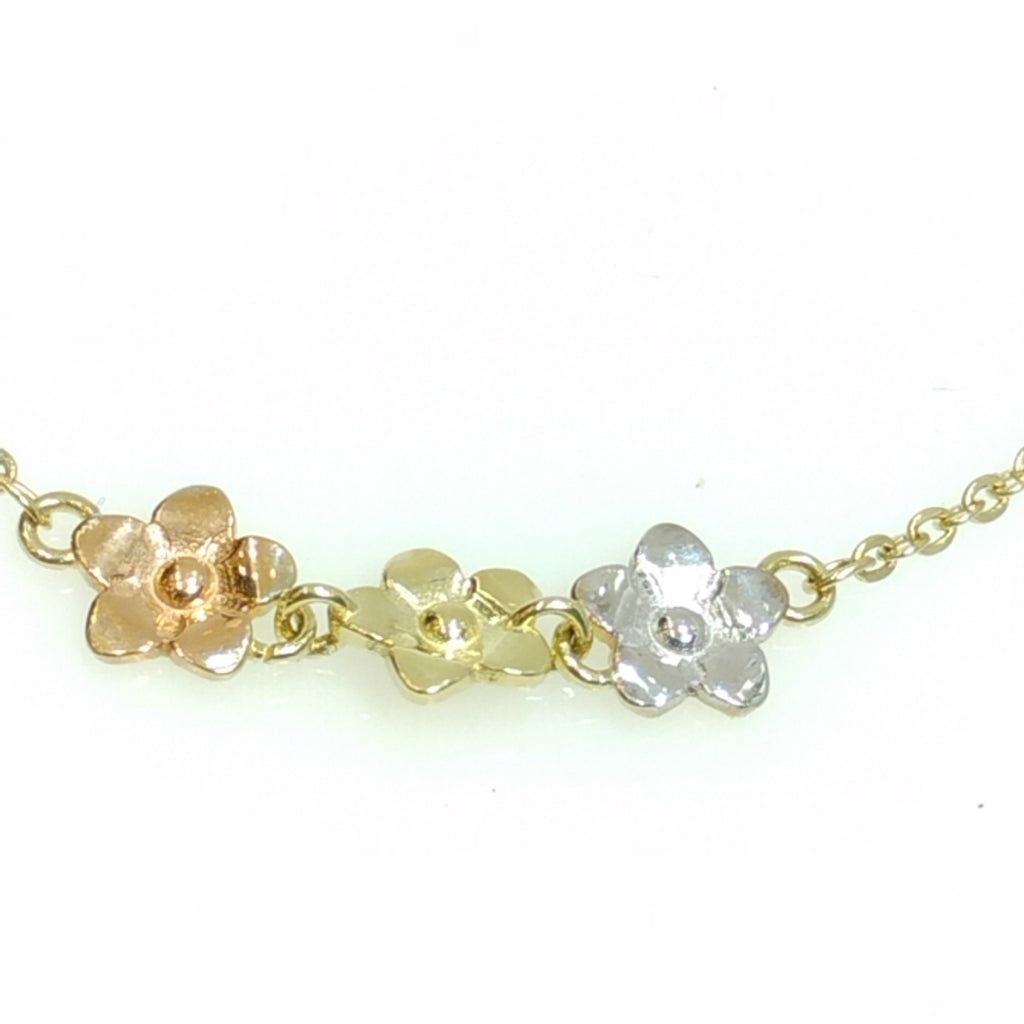 PULSERA TEJIDO ESPECIAL FIG FLORES 14K 18 CM 2.1 GR (NUEVO)