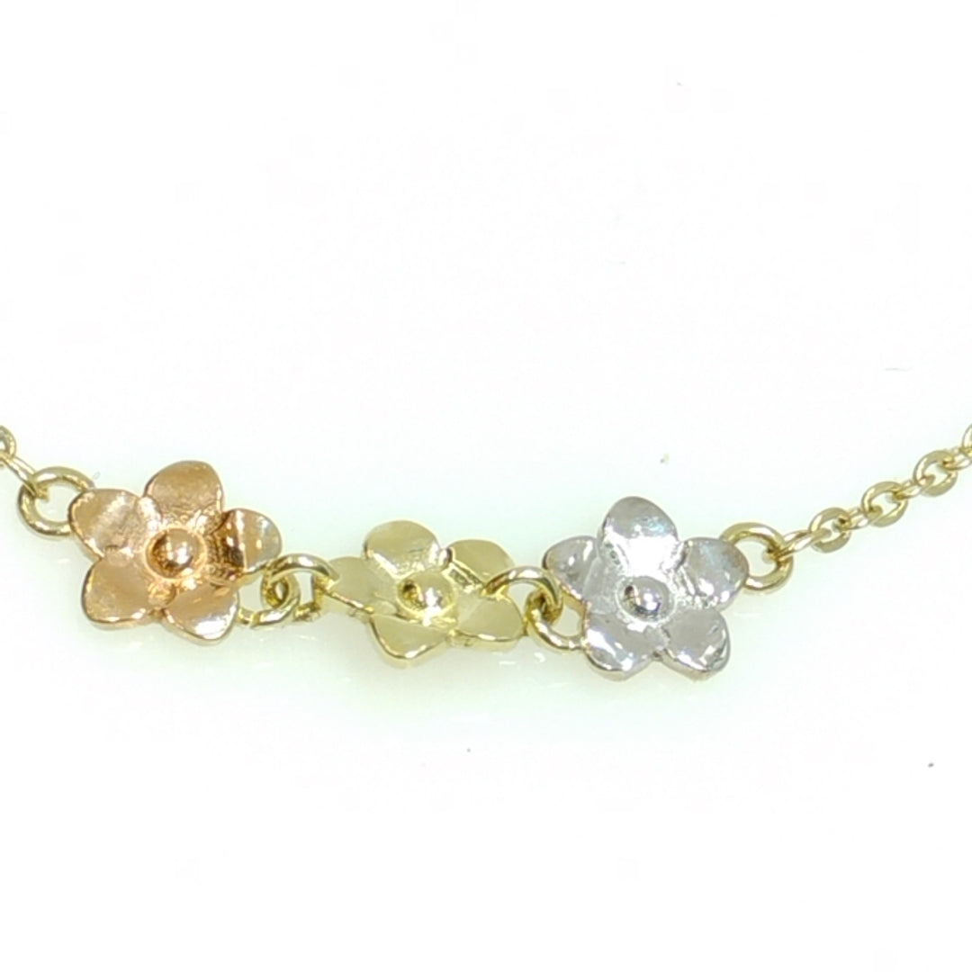 PULSERA TEJIDO ESPECIAL FIG FLORES 14K 18 CM 2.1 GR (NUEVO)