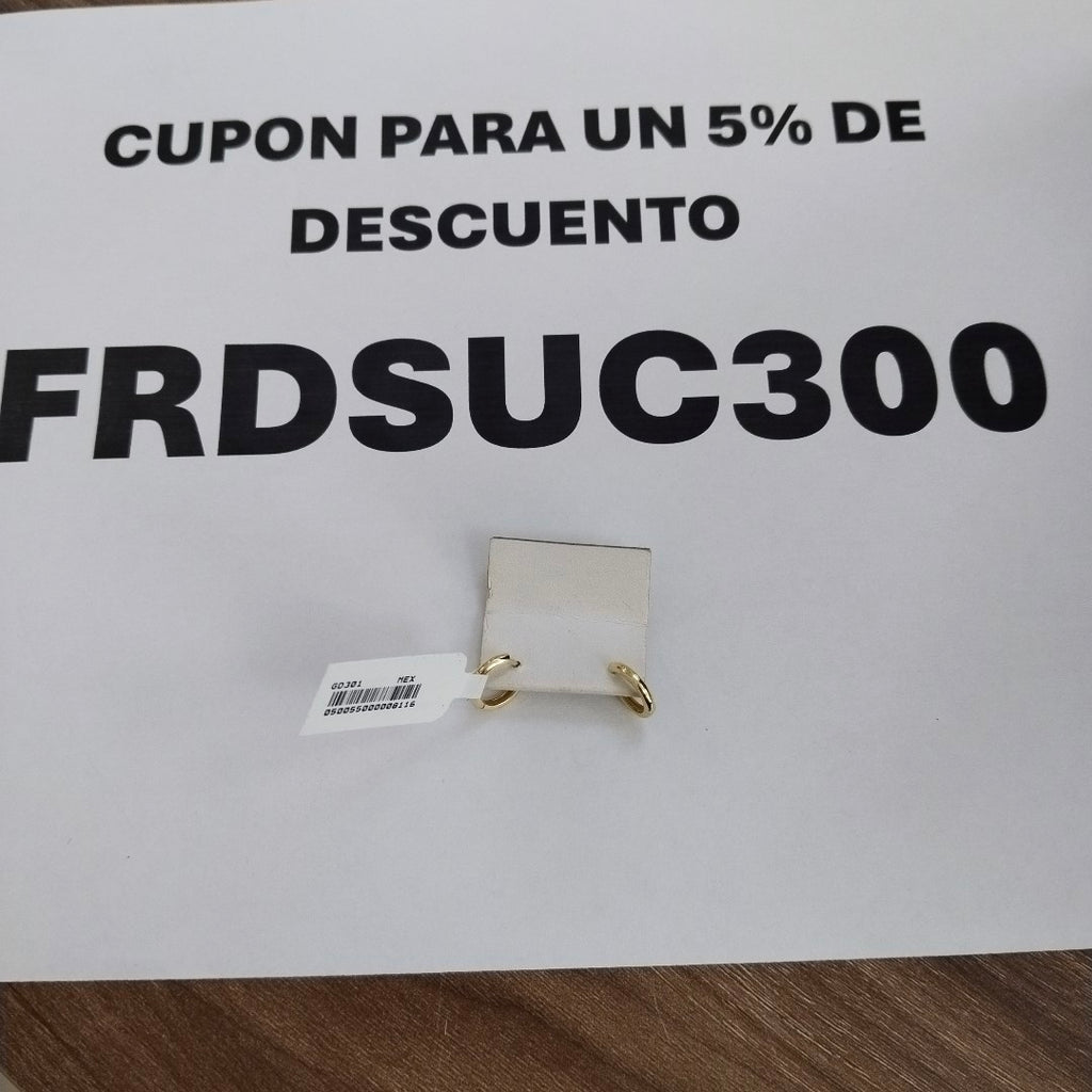 ARETES ARRACADAS LISAS 10K 1.2 GR (NUEVO)