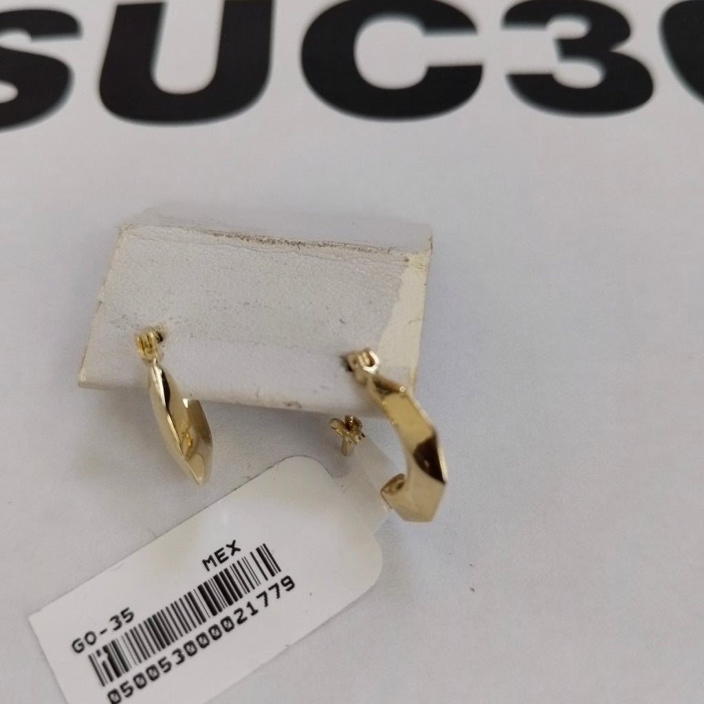 ARETES TEJIDO ARRACADA FACETADA 14K 1.3 GR (NUEVO)
