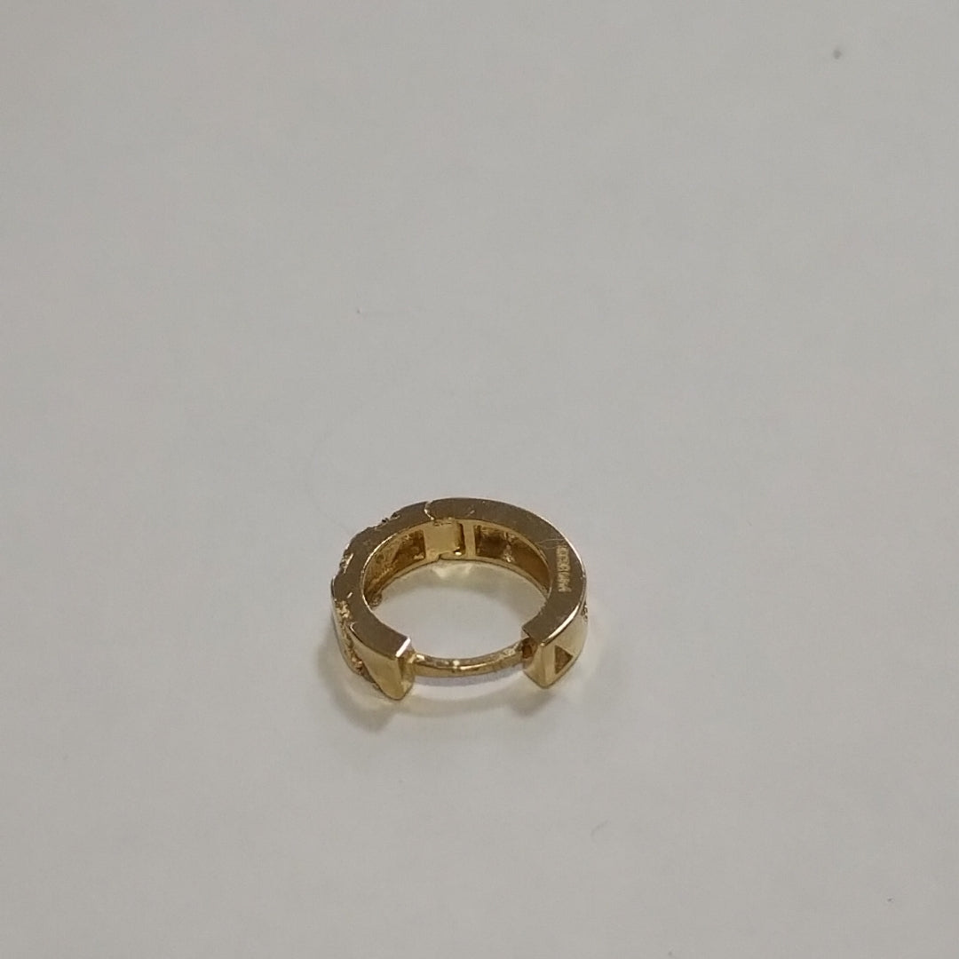 ARETES HUGGIES CON CIRCONIAS 14K 2.3 GR (NUEVO)