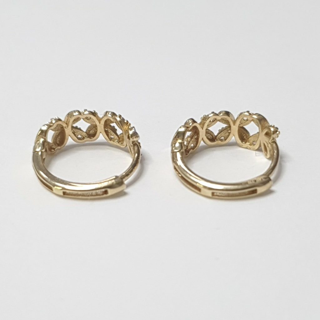 ARRACADAS PAR ORO COMBINADO 14 K 1.4 GRMS (SEMINUEVO)