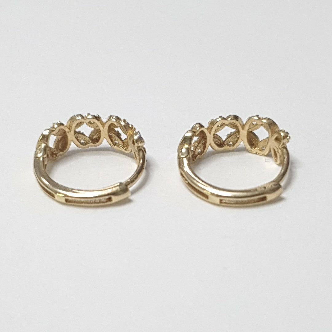 ARRACADAS PAR ORO COMBINADO 14 K 1.4 GRMS (SEMINUEVO)