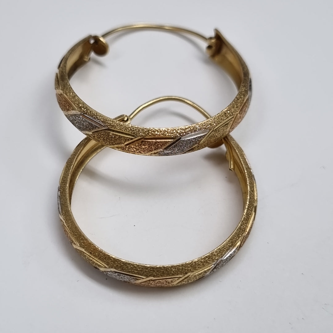 ARRACADAS PAR ORO, ORO COMBINADO 14 K 3.7 GRMS (SEMINUEVO)