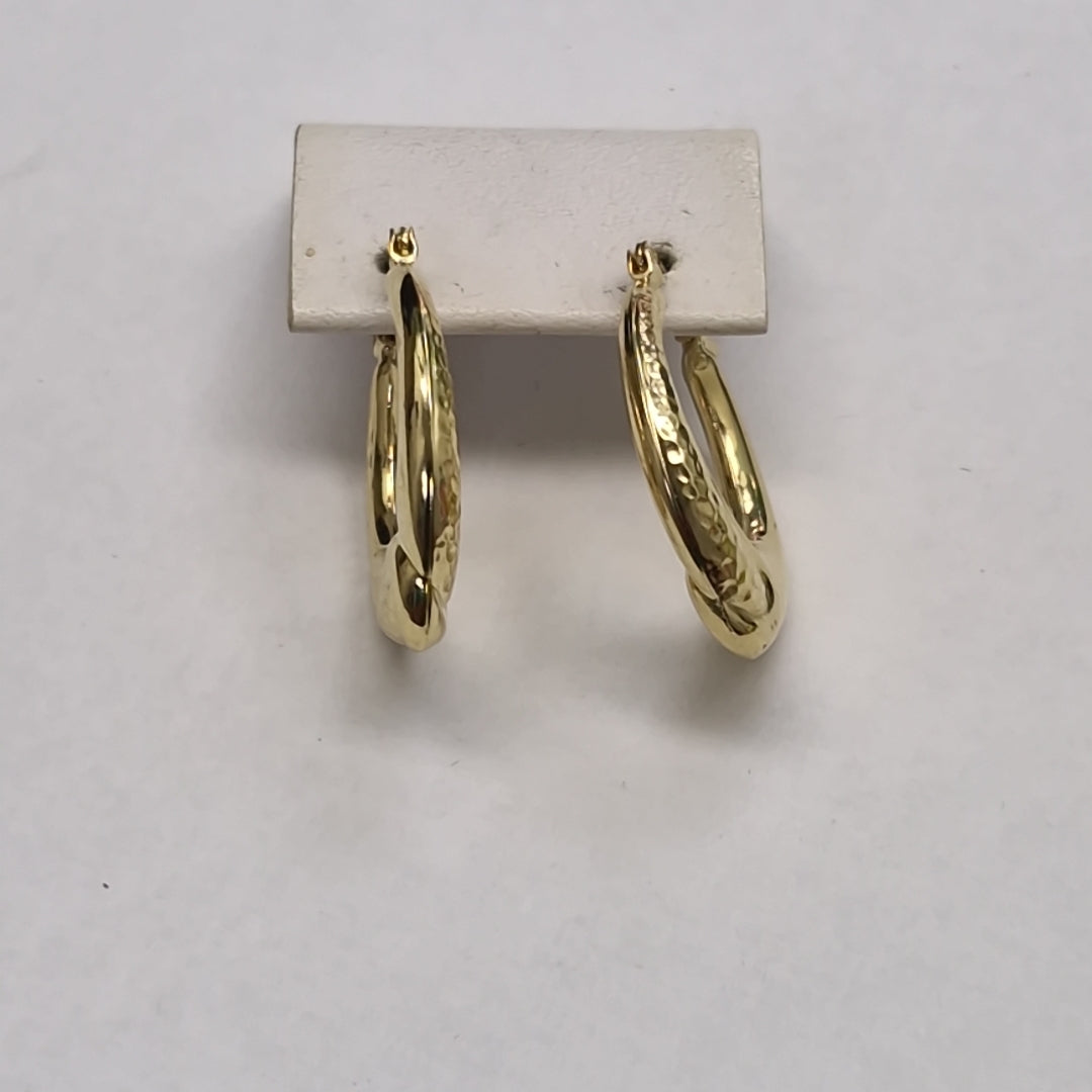 ARETES ARRACADAS ENTRELAZADAS 14K 2.5 GR (NUEVO)