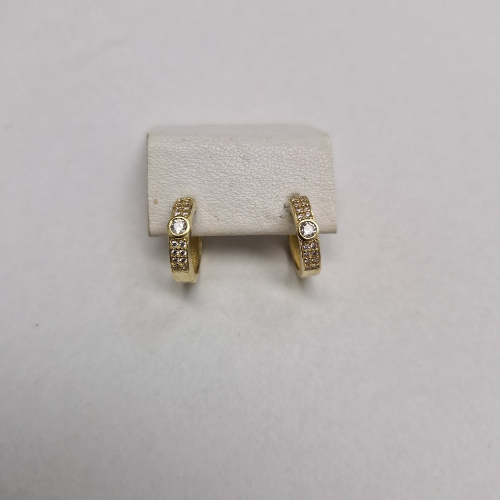 ARETES ARRACADAS C CIRCONIAS 10K 2.6 GR (NUEVO)