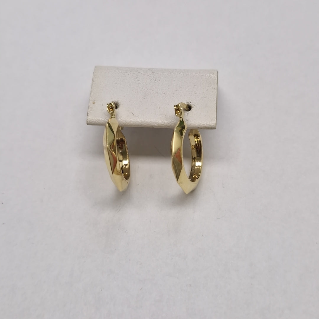 ARETES TEJIDO ARRACADAS FACETADAS 14K 1.7 GR (NUEVO)