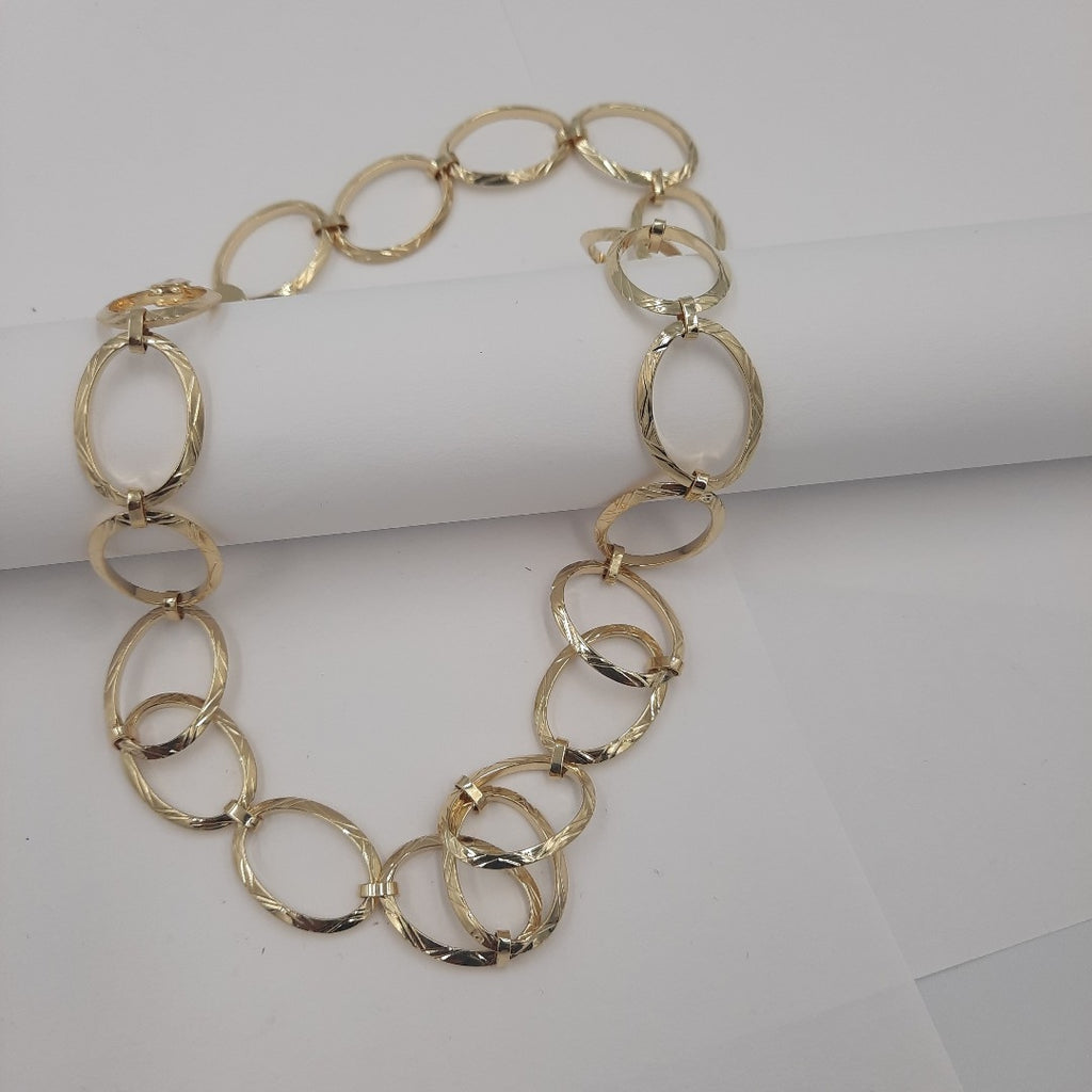 CADENA GARGANTILLA AROS OVALADOS 14K 55 CM 10.9 GR (NUEVO)