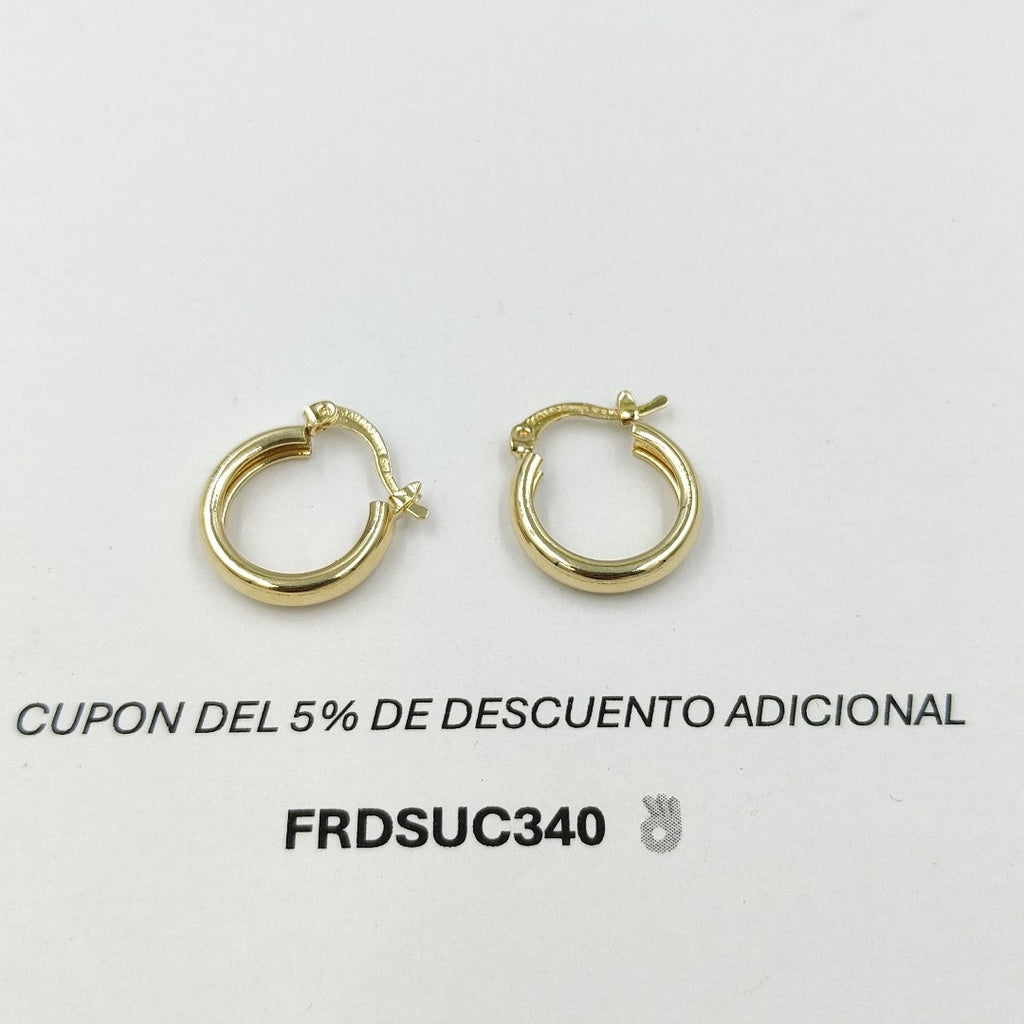 ARETES TEJIDO ARRACADAS LISAS 14K 2.2 GR (NUEVO)