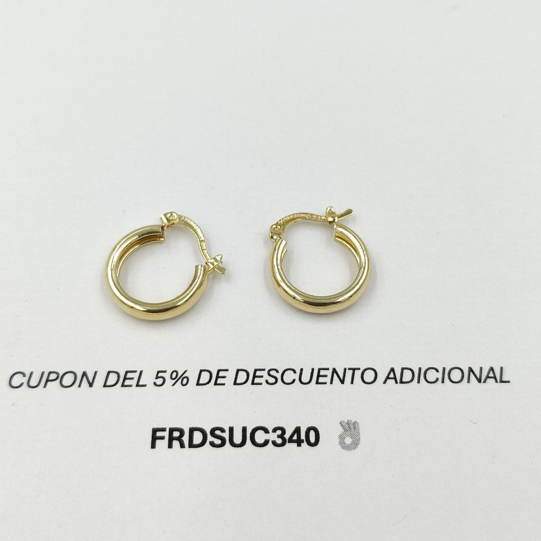 ARETES TEJIDO ARRACADAS LISAS 14K 2.2 GR (NUEVO)