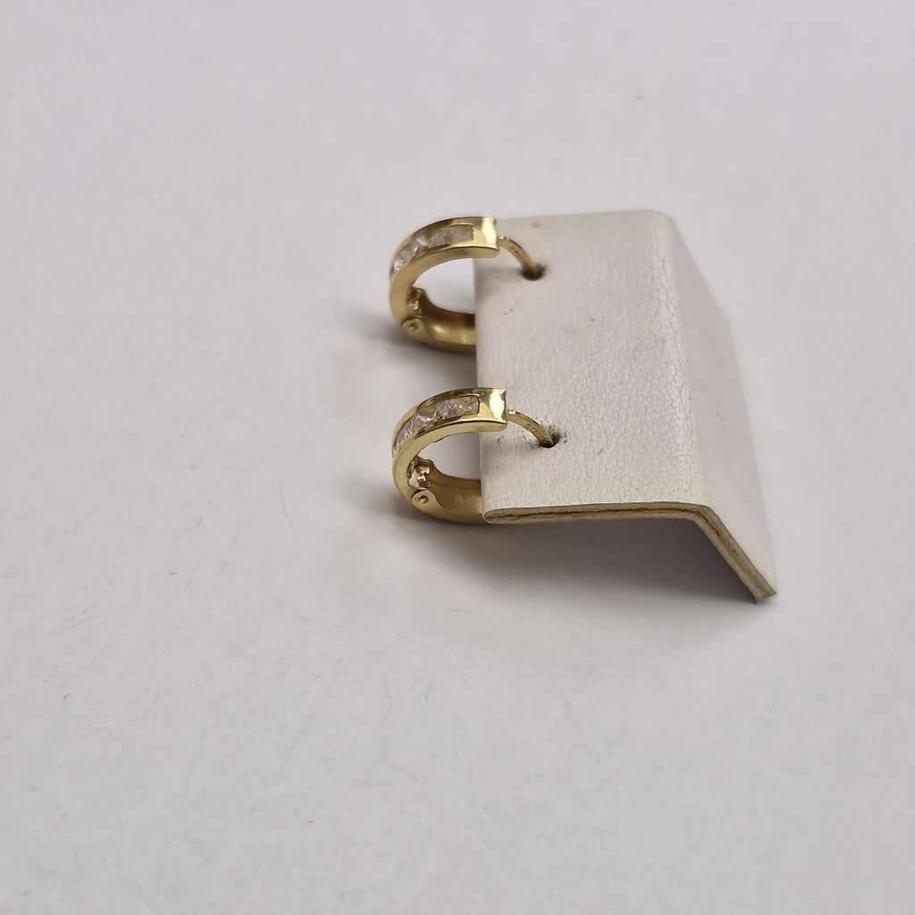 ARETES ARRACADAS C CIRCONIAS 10K 1.2 GR (NUEVO)