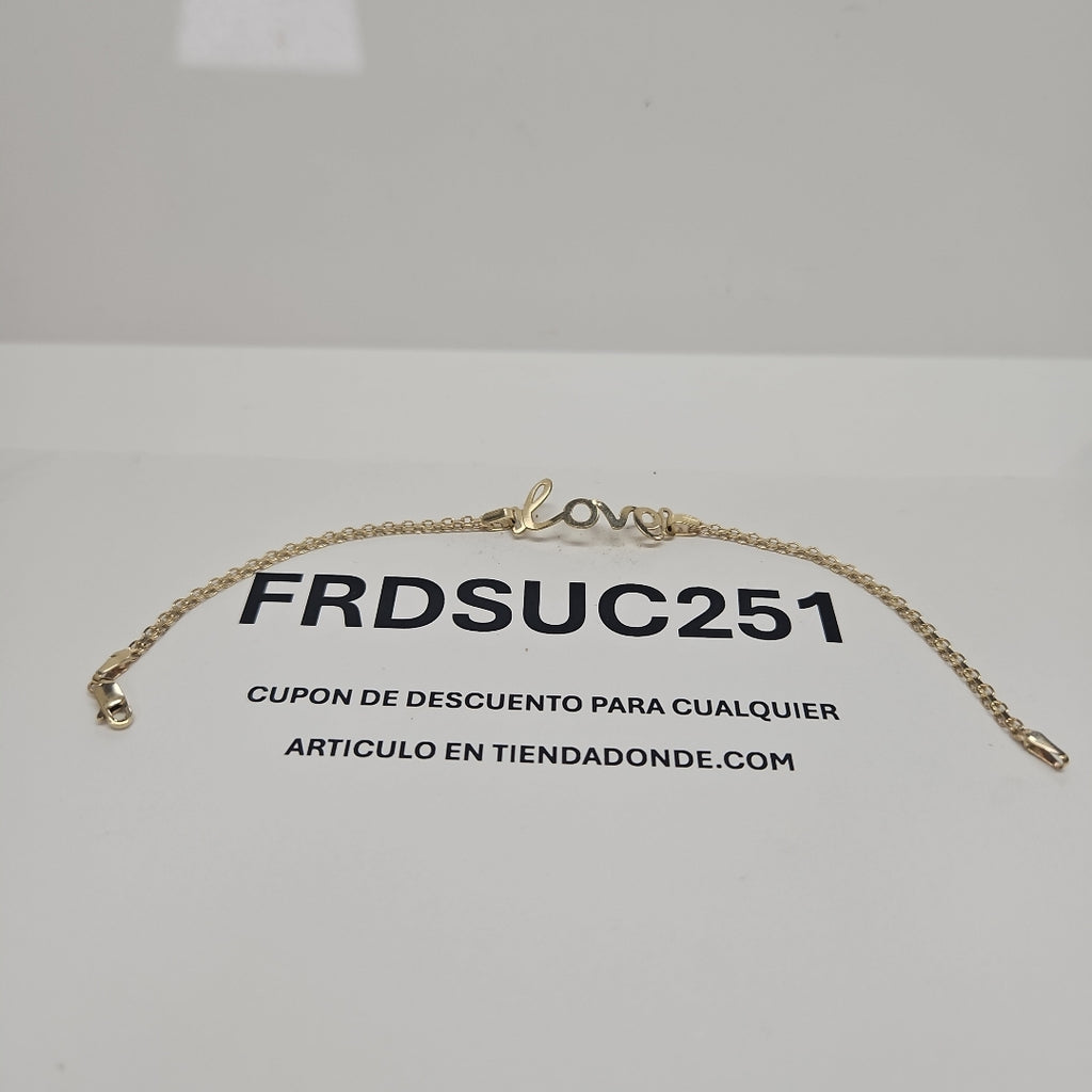 PULSERA ESCLAVA GRABADA LOVE 10K 18 CM 2.8 GR (NUEVO)
