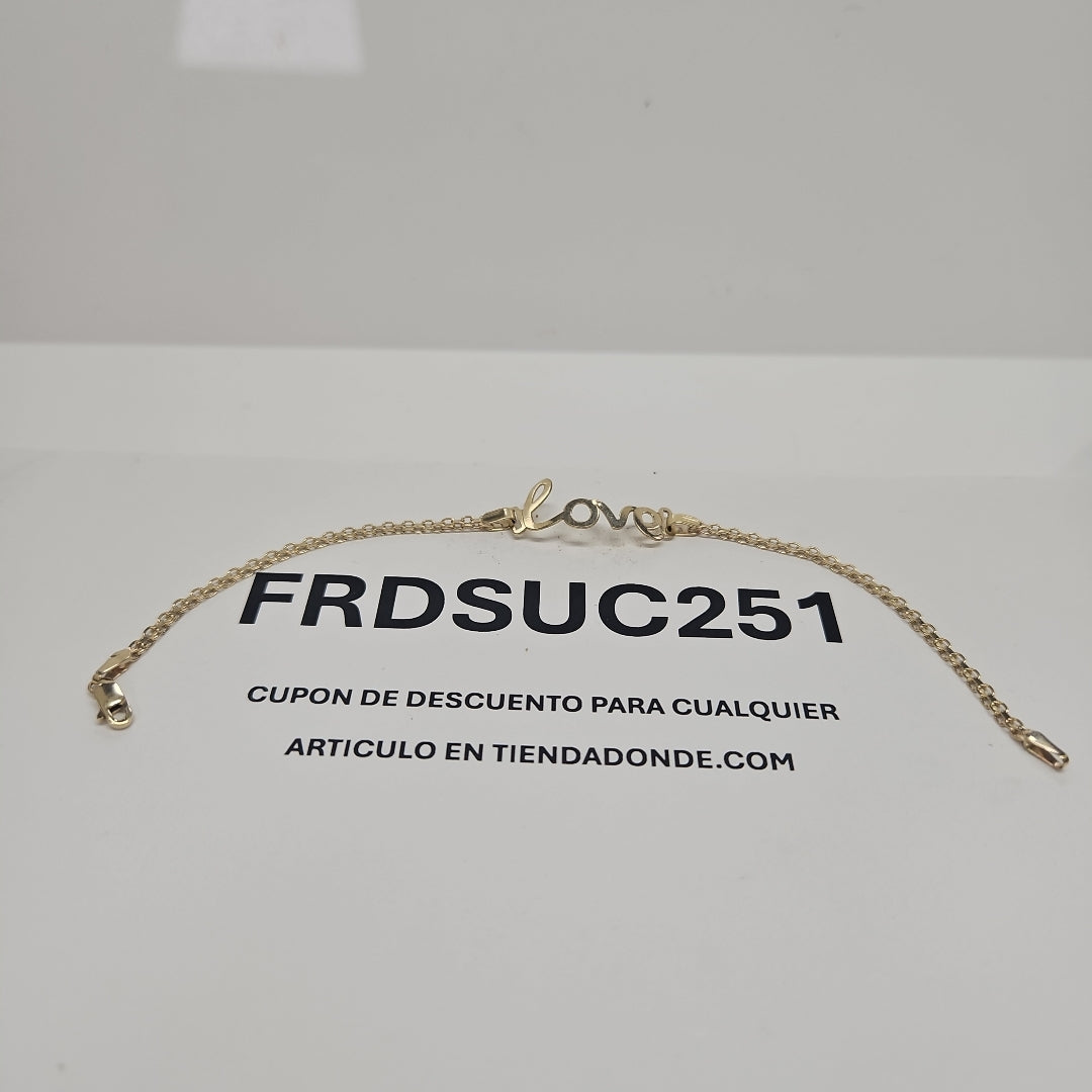 PULSERA ESCLAVA GRABADA LOVE 10K 18 CM 2.8 GR (NUEVO)