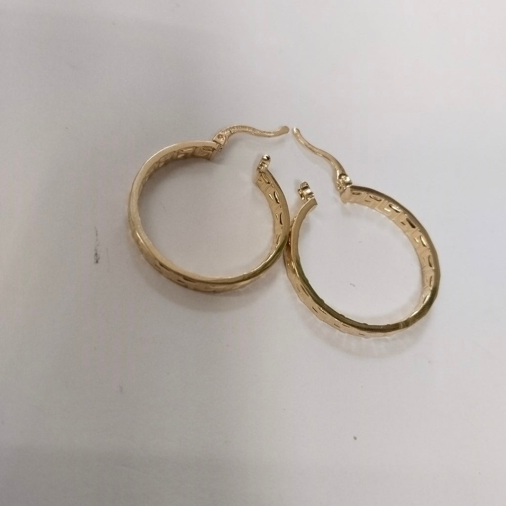 ARETES TEJIDO ARRACADA CON GRECAS 14K 2.7 GR (NUEVO)
