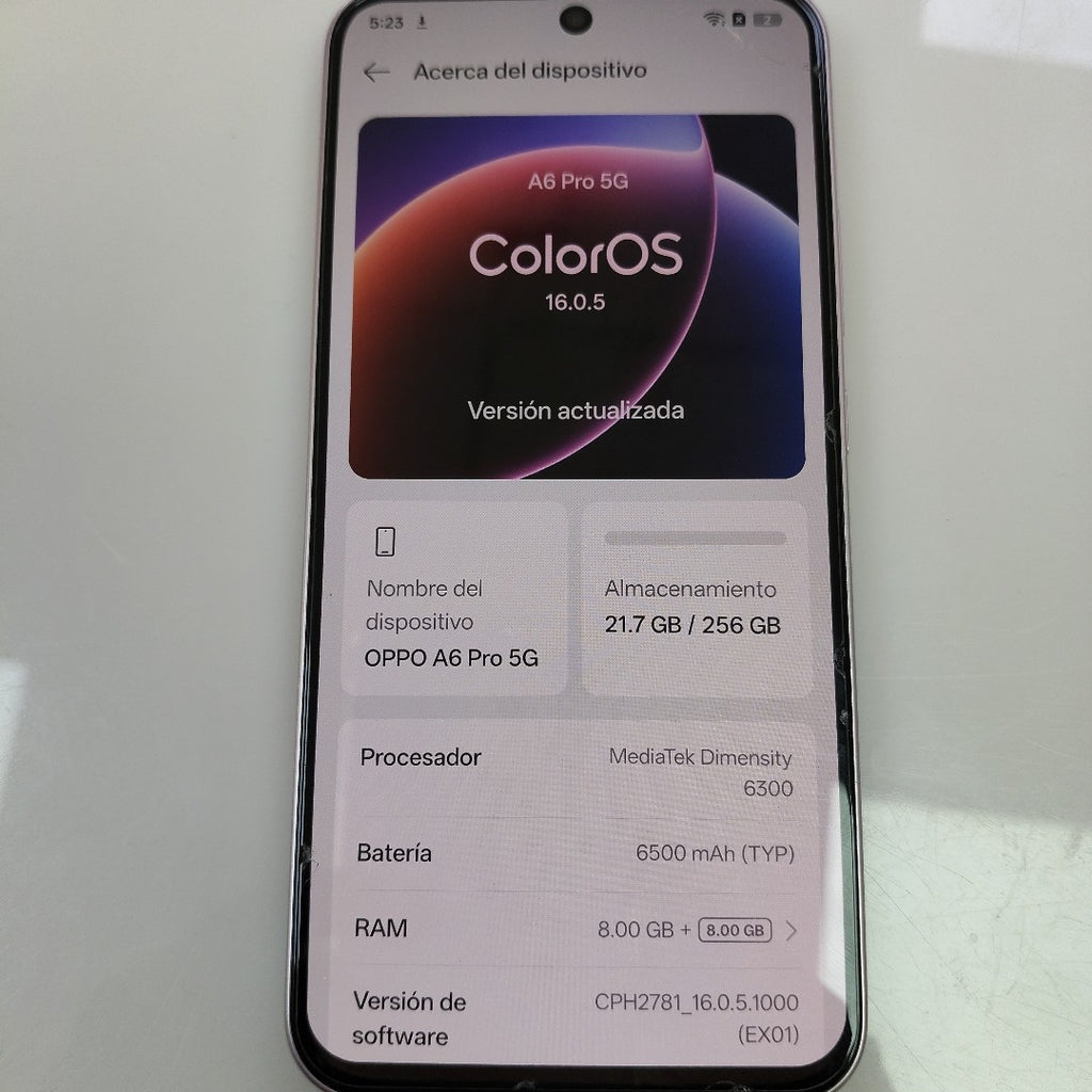 CELULAR OPPO A6 PRO CPH2781 (2025) 256 GB 8 GB RAM (SEMINUEVO)