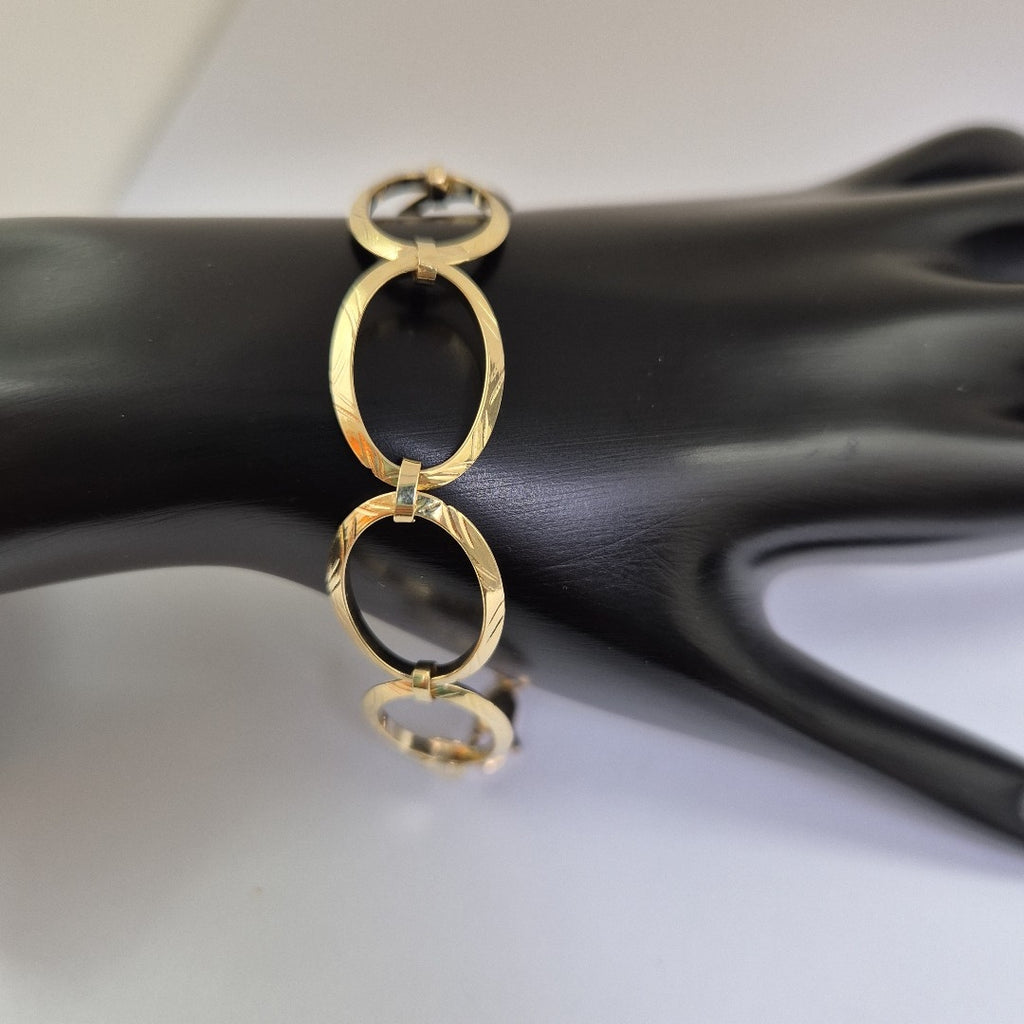 PULSERA CON AROS OVALADOS 14K 18 CM 5.2 GR (NUEVO)